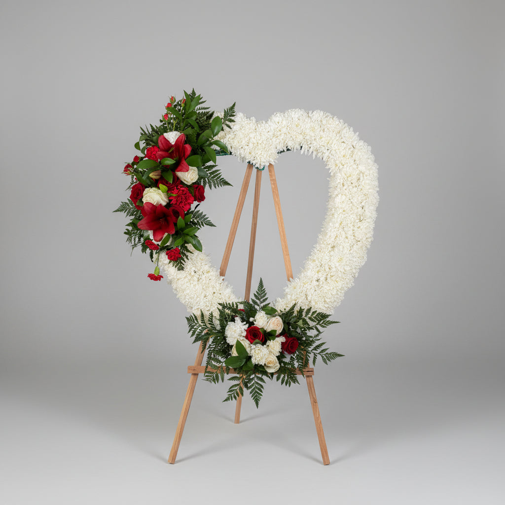 24" Open Heart Sympathy Wreath