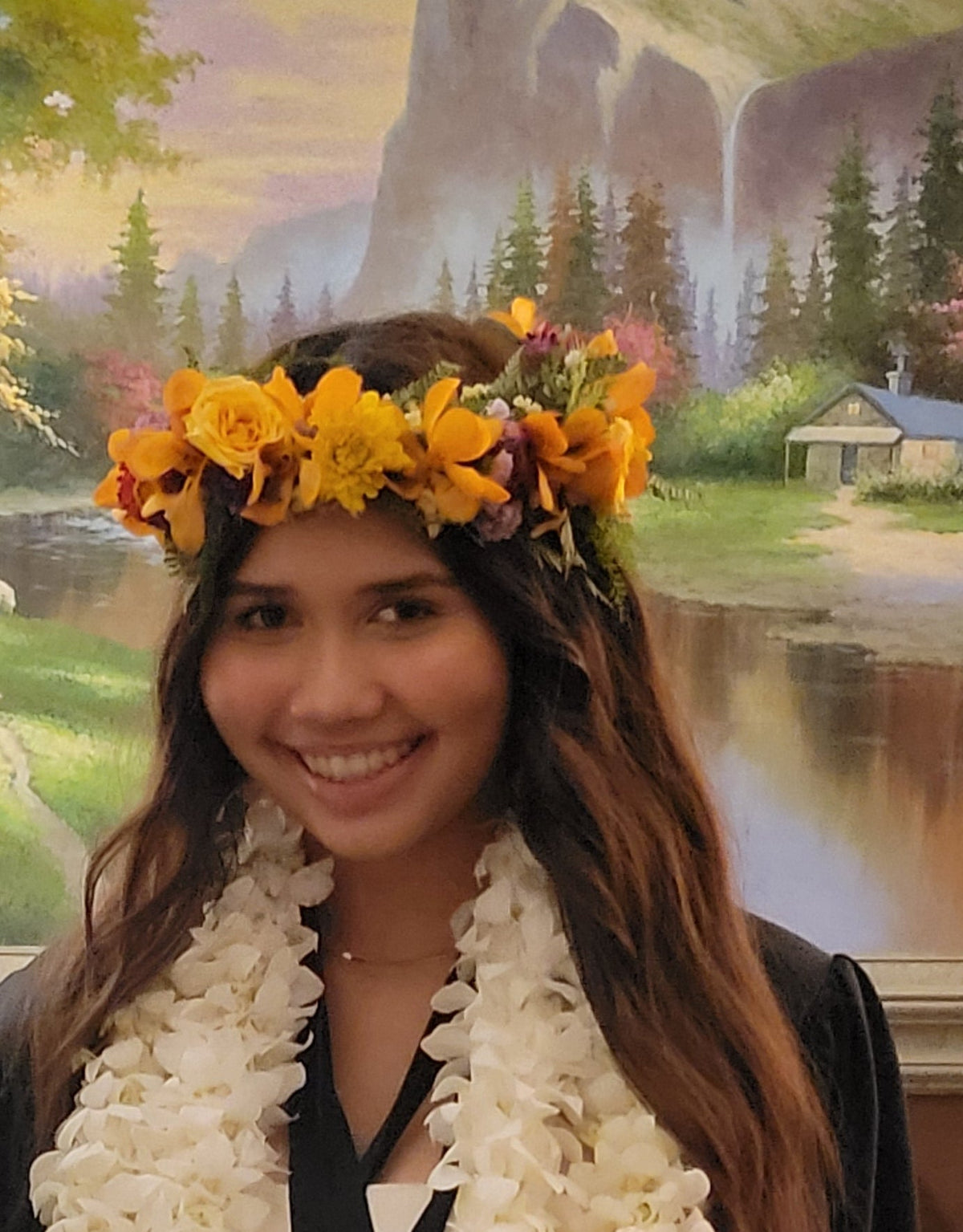 Yellow Orchid Head Crown