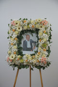 Blush and White Sympathy Picture Frame Wreath