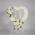 Large All White Sympathy Standing Spray