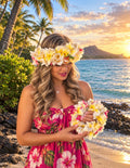 Plumeria head crown and bracelet (SEASONAL ITEM ONLY)